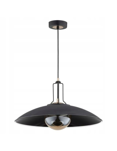 Lampa wisząca AURUS Loft czarna ze złotymi akcentami, ściemnialna, do kuchni, sypialni i salonu, 90 cm, E14