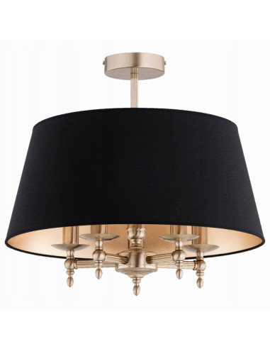 Żyrandol ROKSANA - Elegancka lampa wisząca w kolorze złotym i czarnym, idealna do salonu i jadalni