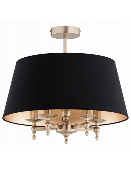 Żyrandol ROKSANA - Elegancka lampa wisząca w kolorze złotym i czarnym, idealna do salonu i jadalni
