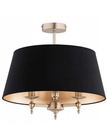 Żyrandol wiszący Roksana w kolorze złotym i czarnym - elegancka lampa do salonu, jadalni oraz biura