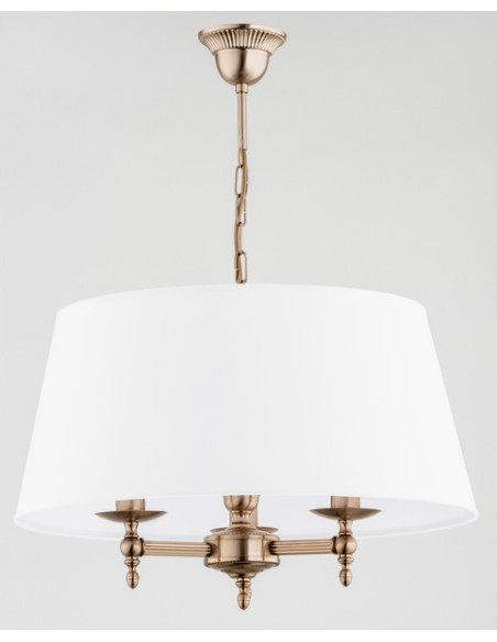 Lampa wisząca Roksana Złota z metalowym kloszem, elegancki abażur E14 40W, 64 cm, idealna do jadalni i salonu