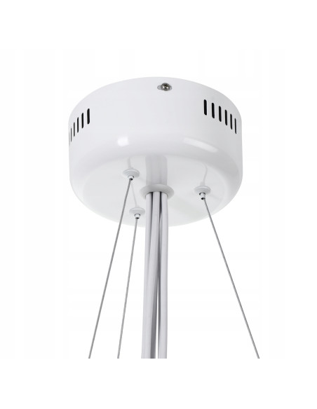 Lampa Wisząca Barokowa QUEEN-6 w Białej Tonacji - Elegancki Żyrandol do Salonu i Jadalni w Stylu Glamour