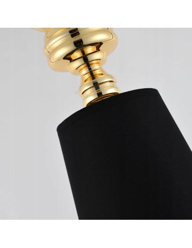 Lampa wisząca glamour QUEEN-1 w złocie i czerni - elegancka do gabinetu, jadalni oraz salonu.