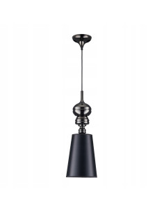 Lampa wisząca QUEEN w kolorze czarnym, 53 cm, regulowane światło E27, styl glamour - idealna do biura i salonu.
