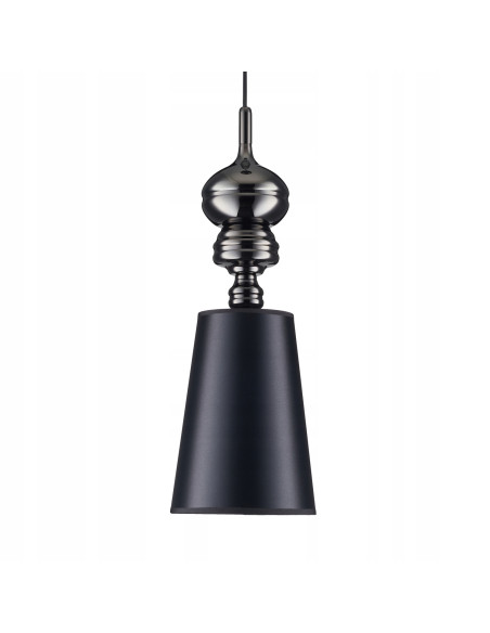 Lampa wisząca QUEEN w kolorze czarnym, 53 cm, regulowane światło E27, styl glamour - idealna do biura i salonu.