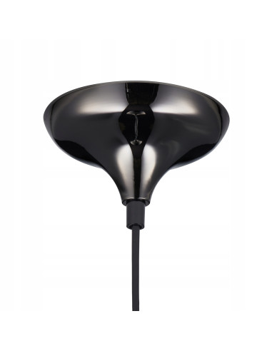 Lampa wisząca QUEEN w kolorze czarnym, 53 cm, regulowane światło E27, styl glamour - idealna do biura i salonu.