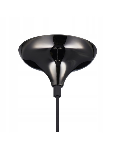 Lampa wisząca QUEEN w kolorze czarnym, 53 cm, regulowane światło E27, styl glamour - idealna do biura i salonu.