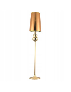Lampa podłogowa glamour QUEEN-F Złota - Elegancka smukła lampa do salonu, sypialni i jadalni z ozdobami.
