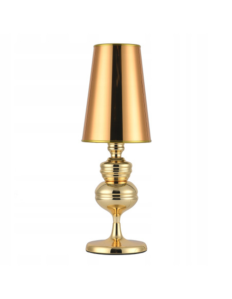 Lampa stołowa QUEEN w stylu glamour z złotą podstawą – elegancja i nowoczesność w Twoim wnętrzu