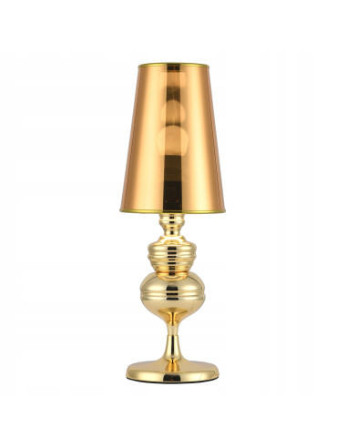 Lampa stołowa QUEEN w stylu glamour z złotą podstawą – elegancja i nowoczesność w Twoim wnętrzu