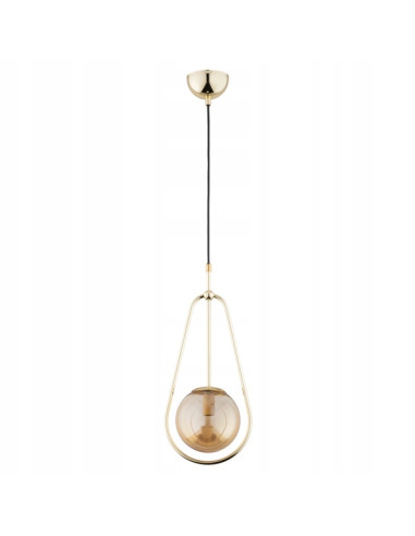 Lampa wisząca EL-DORADO w stylu loftowym, złota, regulowana, 1 punkt E14, idealna do nowoczesnych wnętrz