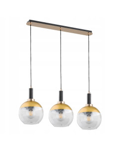 Lampa wisząca ADRIA ZŁOTA z przezroczystymi kloszami, nowoczesny szyk do jadalni, salonu i sypialni.