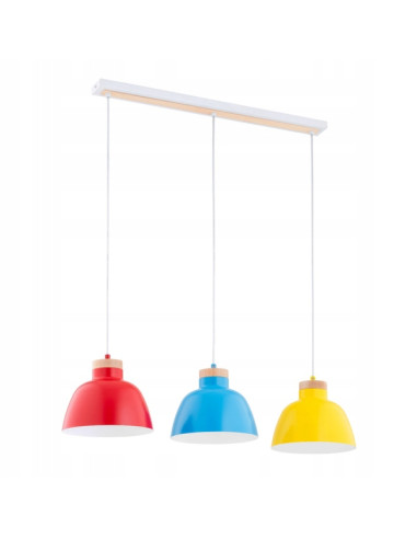 Lampa wisząca LORIEN - wielokolorowy żyrandol do wnętrz i barów, 3 źródła E27, nowoczesny design i elegancja.