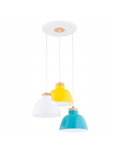 Nowoczesny żyrandol asymetryczny LORIEN MIX – kolorowe lampy metalowe do kuchni i salonu