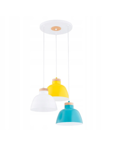 Nowoczesny żyrandol asymetryczny LORIEN MIX – kolorowe lampy metalowe do kuchni i salonu