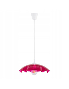 Lampa wisząca LILIA CZERWONA - Elegancki, minimalistyczny design z przezroczystym kloszem do różnych wnętrz