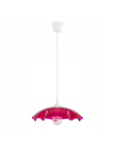 Lampa wisząca LILIA CZERWONA - Elegancki, minimalistyczny design z przezroczystym kloszem do różnych wnętrz