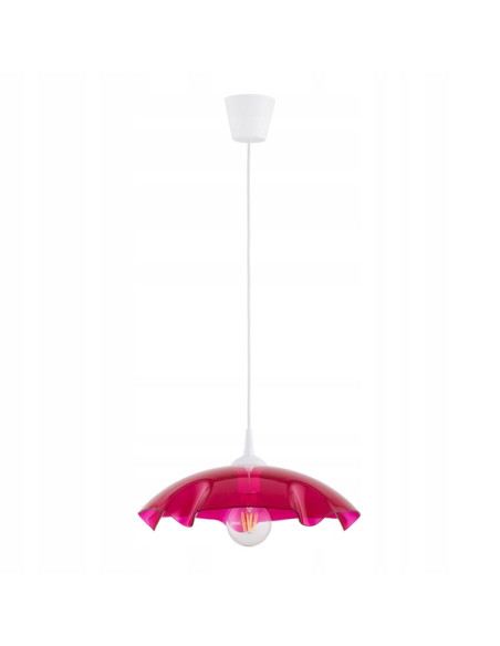 Lampa wisząca LILIA CZERWONA - Elegancki, minimalistyczny design z przezroczystym kloszem do różnych wnętrz