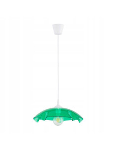 Lampa wisząca LILIA ZIELONA z falbanami, elegancka do kuchni i jadalni, E27, 85 cm, design klasyczny.