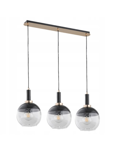 Lampa sufitowa ADRIA CZARNA - nowoczesna lampa z trzema źródłami światła do biura, jadalni i salonu