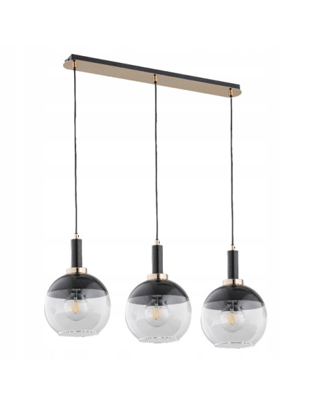 Lampa sufitowa ADRIA CZARNA - nowoczesna lampa z trzema źródłami światła do biura, jadalni i salonu