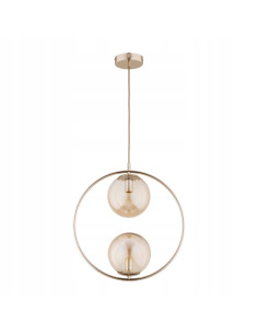 Lampa sufitowa ADINO w antycznym złocie z miodowymi kloszami – elegancja do salonu i mieszkań nowoczesnych