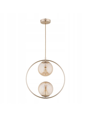 Lampa sufitowa ADINO w antycznym złocie z miodowymi kloszami – elegancja do salonu i mieszkań nowoczesnych