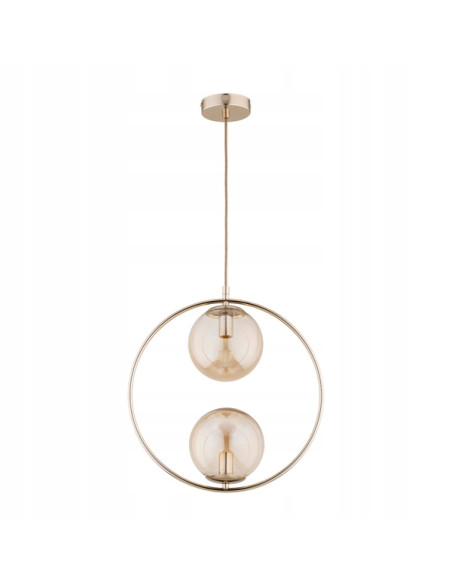 Lampa sufitowa ADINO w antycznym złocie z miodowymi kloszami – elegancja do salonu i mieszkań nowoczesnych