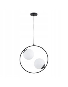 Lampa wisząca ADINO S - nowoczesne oświetlenie w czerni z białymi kulami do kuchni i jadalni