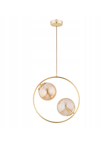 Lampa wisząca ADINO S w złotym odcieniu z transparentnymi kloszami - elegancka ozdoba każdego wnętrza.