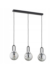 Lampa sufitowa ATORI w stylu nowoczesnym - czarna z chromem, 3 punkty świetlne E14, elegancka do salonu i sypialni.