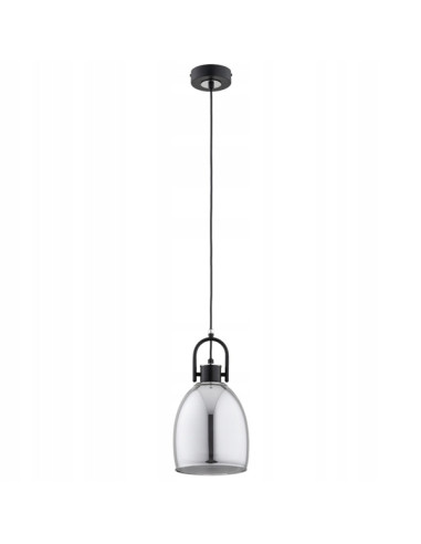 Lampa wisząca SODA z metalowym kloszem w kolorze czarnym i chromowanym - elegancka do jadalni i nowoczesnych wnętrz.