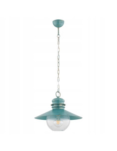 Nowoczesna lampa wisząca HOLLY w morskim błękicie - eleganckie oświetlenie do salonu i jadalni z metalowym wykończeniem.