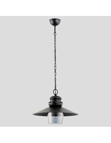 Elegancka lampa wisząca HOLLY w czerni z szklanym kloszem - Stylowa lampka do nowoczesnych wnętrz