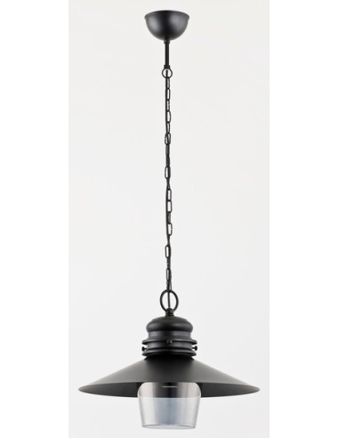 Elegancka lampa wisząca HOLLY w czerni z szklanym kloszem - Stylowa lampka do nowoczesnych wnętrz