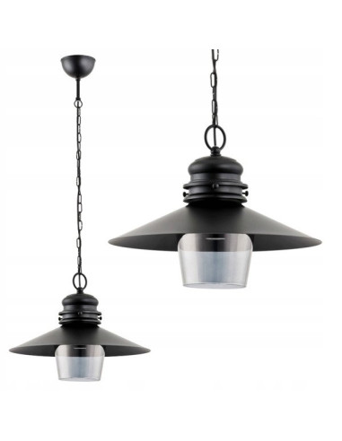 Elegancka lampa wisząca HOLLY w czerni z szklanym kloszem - Stylowa lampka do nowoczesnych wnętrz