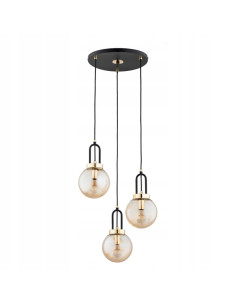 Lampa sufitowa ATORI w czerni i złocie z miodowymi bańkami - nowoczesny akcent elegancji do Twojego wnętrza