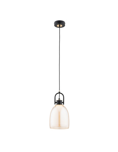 Lampa wisząca ALFA SODA w czerni i złocie, nowoczesny design do biura, jadalni i salonu, E27.