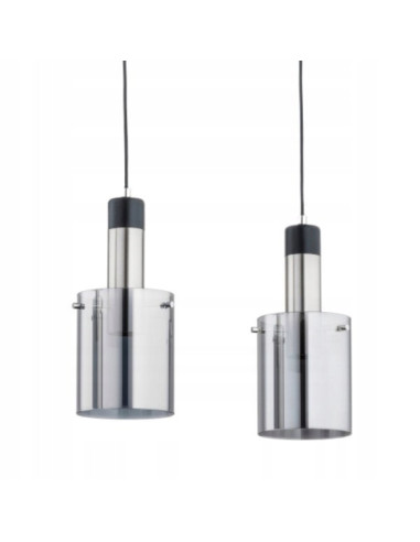 Lampa wisząca BELLA SILVER z 3 kloszami - nowoczesny element wystroju do biura, salonu i kuchni, czarny stelaż.