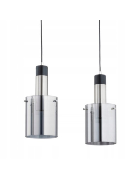 Lampa wisząca BELLA SILVER z 3 kloszami - nowoczesny element wystroju do biura, salonu i kuchni, czarny stelaż.