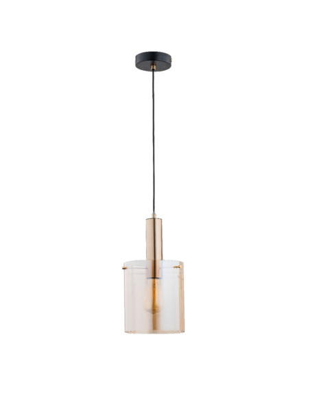 Lampa wisząca CALENA 90 cm, cylindryczna, czarno-złota, nowoczesna do salonu, biura i sypialni, E27, elegancki design