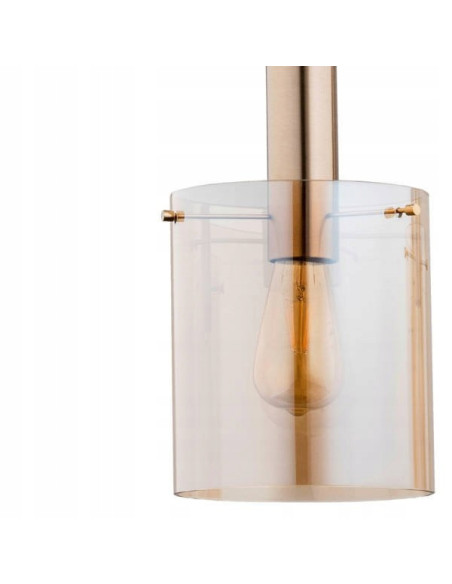 Lampa wisząca CALENA 90 cm, cylindryczna, czarno-złota, nowoczesna do salonu, biura i sypialni, E27, elegancki design