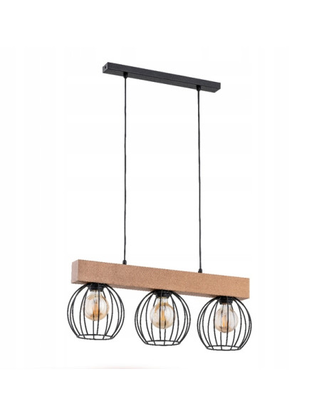 Lampa wisząca ARIZAN w stylu skandynawskim z metalową klatką i naturalnymi akcentami drewnianymi ٩⅜;