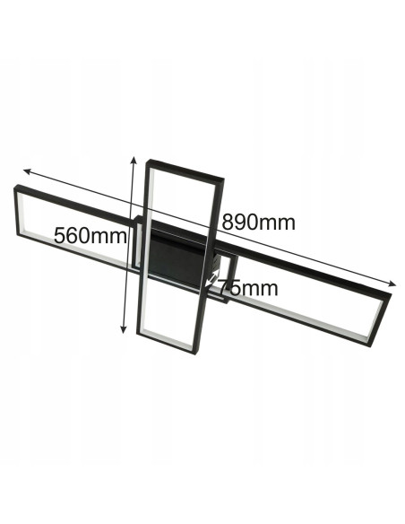 Lampa sufitowa LED Artesia 92W z pilotem - nowoczesny design, regulacja barwy 3000K-6000K, idealna do biur i mieszkań