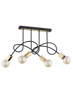 Nowoczesny żyrandol TANGO CZARNY z metalowym stelażem do jadalni, kuchni, salonu i sypialni