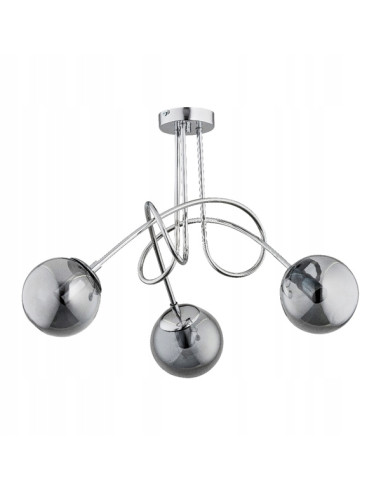 Lampa sufitowa TANGO GLASS CHROM z dymionymi kloszami - elegancki akcent do nowoczesnych wnętrz