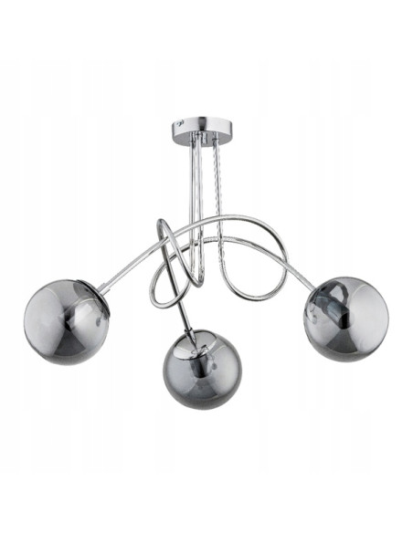 Lampa sufitowa TANGO GLASS CHROM z dymionymi kloszami - elegancki akcent do nowoczesnych wnętrz