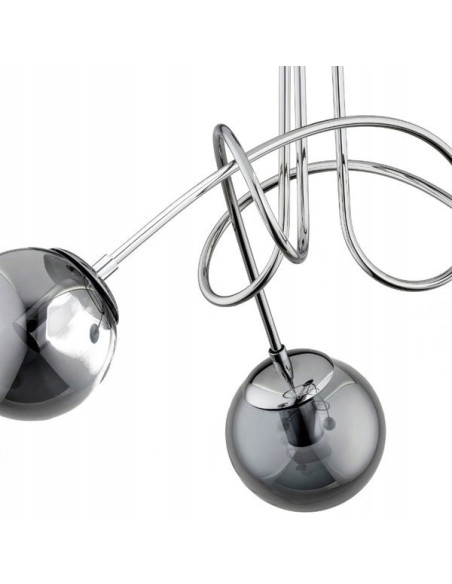 Lampa sufitowa TANGO GLASS CHROM z dymionymi kloszami - elegancki akcent do nowoczesnych wnętrz
