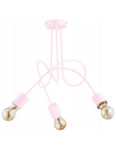 Żyrandol TANGO RÓŻOWA – nowoczesna lampa sufitowa z 3 punktami światła, idealna do eleganckich wnętrz.