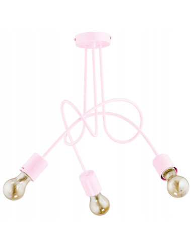 Żyrandol TANGO RÓŻOWA – nowoczesna lampa sufitowa z 3 punktami światła, idealna do eleganckich wnętrz.